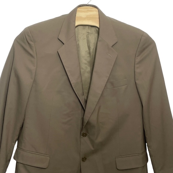 Corporate Image 46 L Tom James Beige Suit Jacket Blazer Pockets - Picture 5 of 7